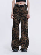Lea – Jeansy damskie w leopardzi wzór