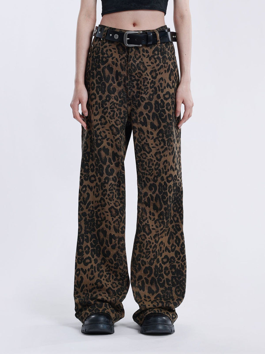 Lea – Jeansy damskie w leopardzi wzór