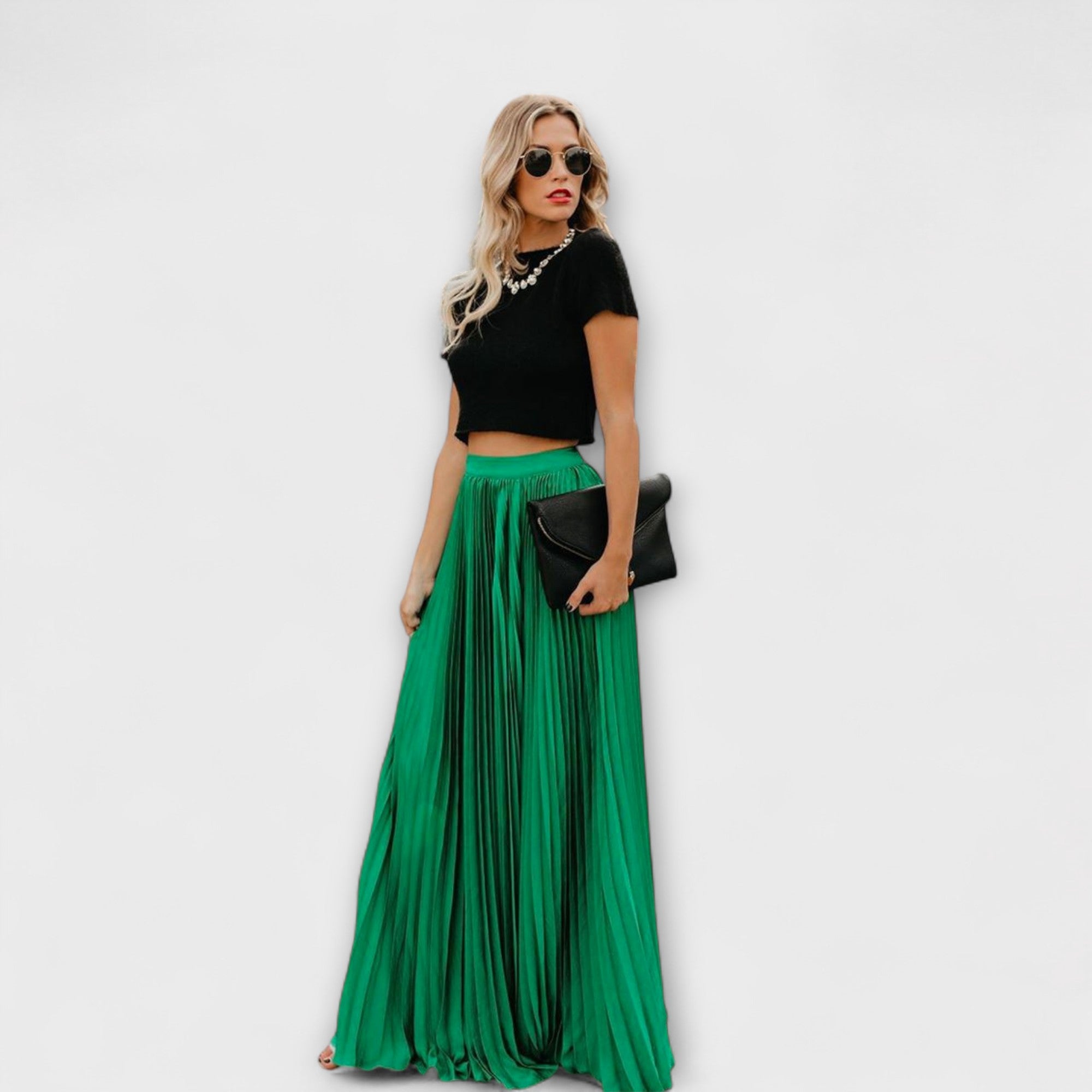 Zofia – Damska spódnica maxi plisowana
