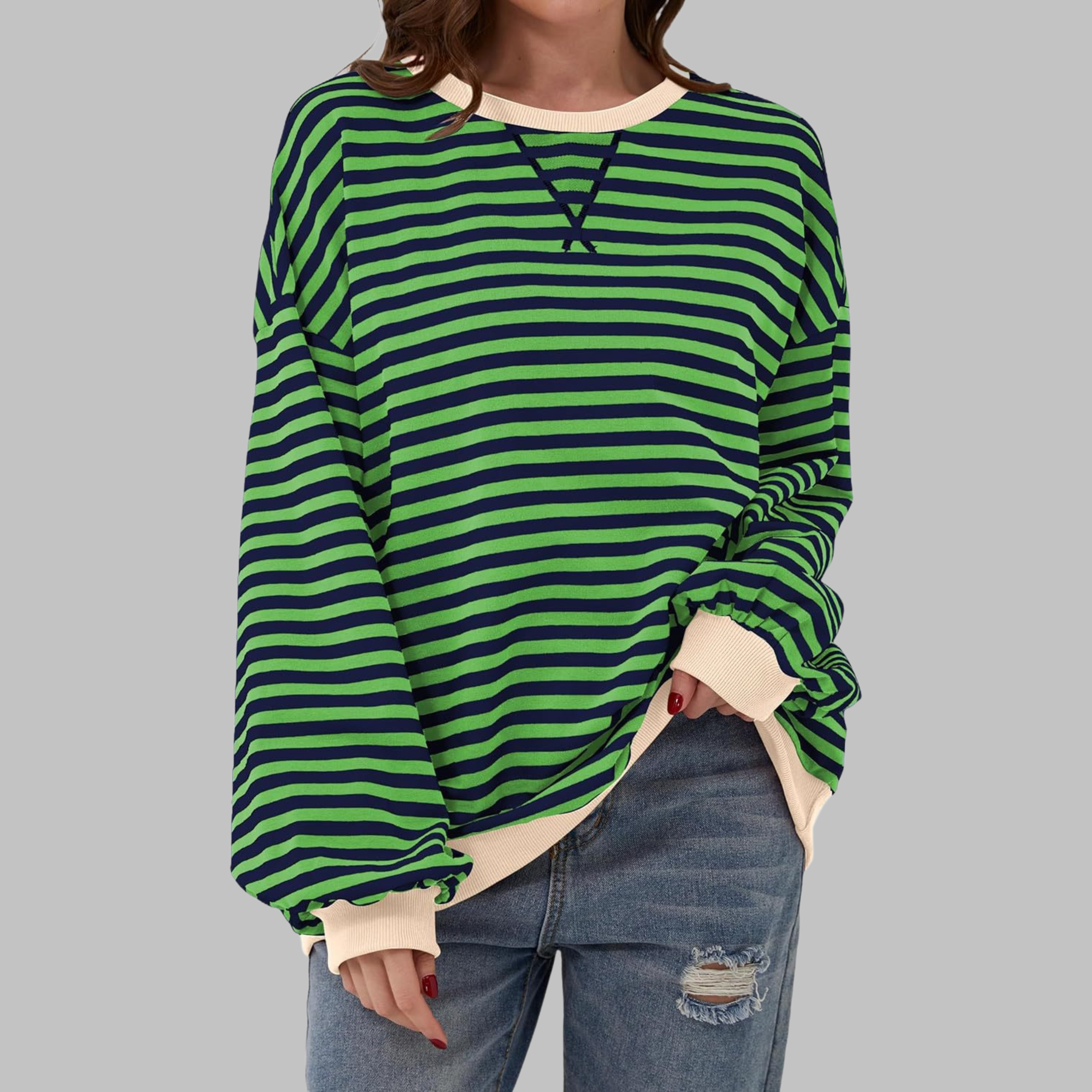 Sara – Bluza damska w paski z długim rękawem