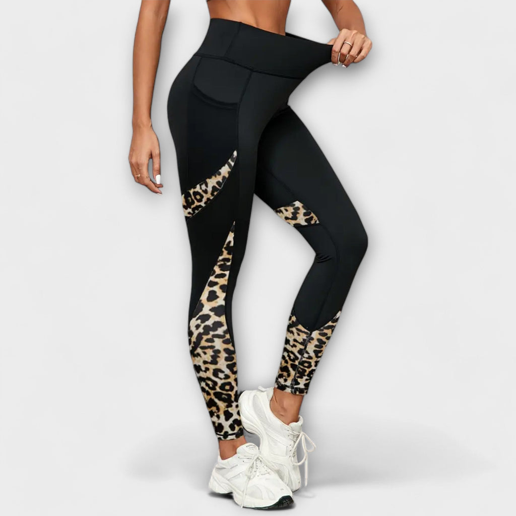 Iga – Damskie legginsy z wysokim stanem w panterkę