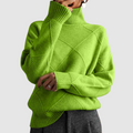 Ester – Sweter damski z golfem w geometryczny wzór