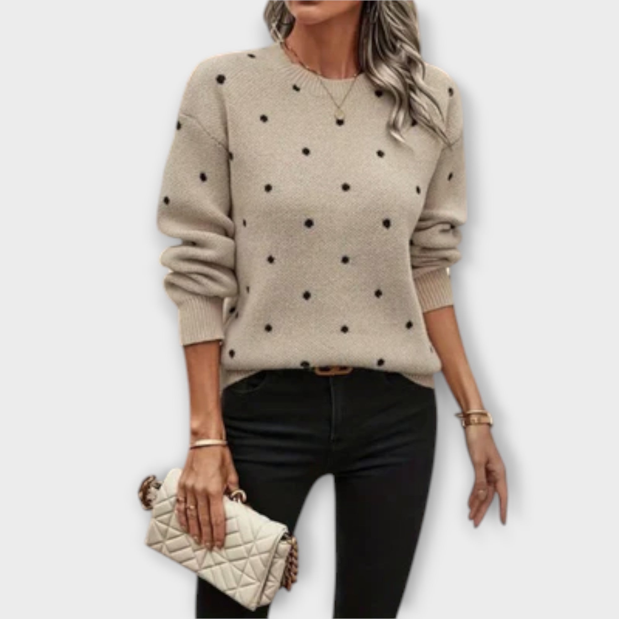 Ava – Luźny sweter damski w kropki