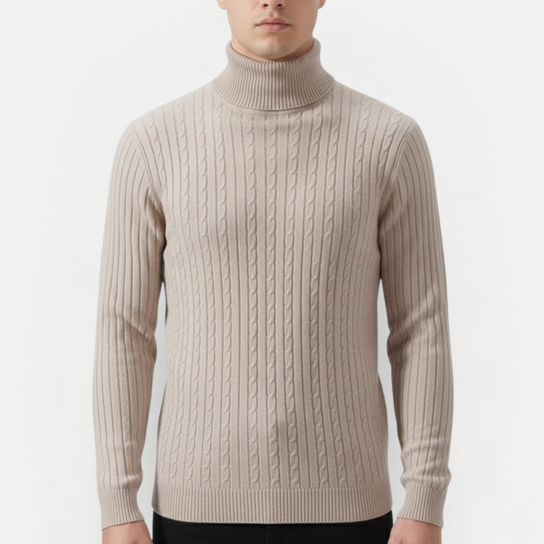 Męski lekki sweter z golfem