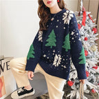 Nina – Sweter damski oversize ze świątecznym motywem