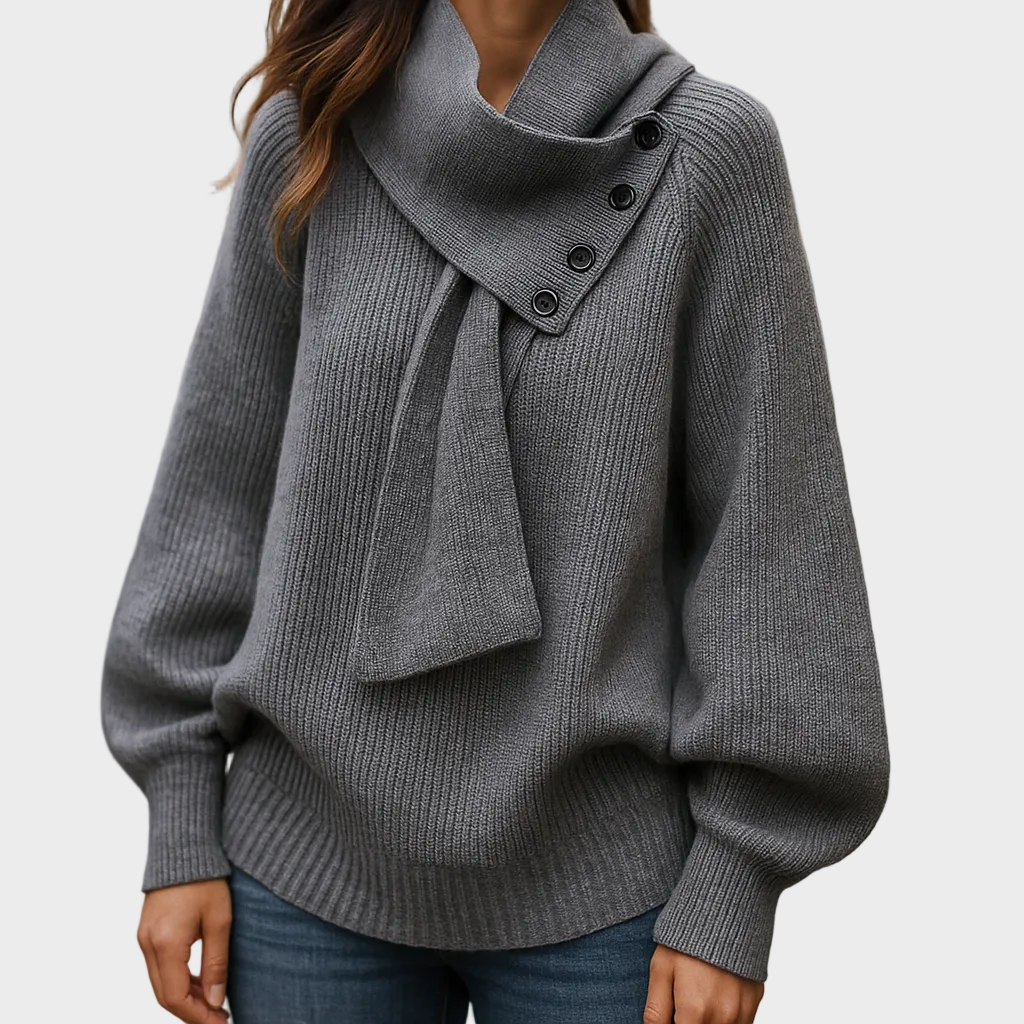Arielle – Sweter damski z kołnierzem szalowym