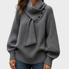 Arielle – Sweter damski z kołnierzem szalowym