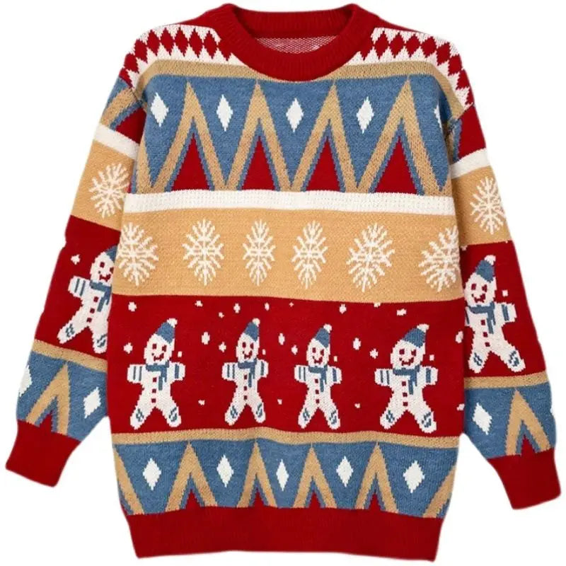 Sara – Sweter damski oversize ze świątecznym wzorem