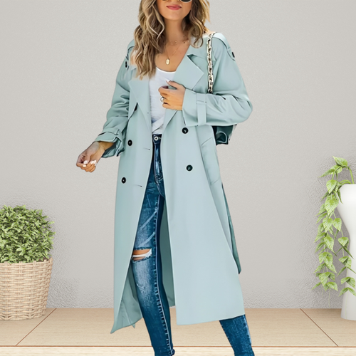 Alessia – Damski elegancki trencz z długim rękawem