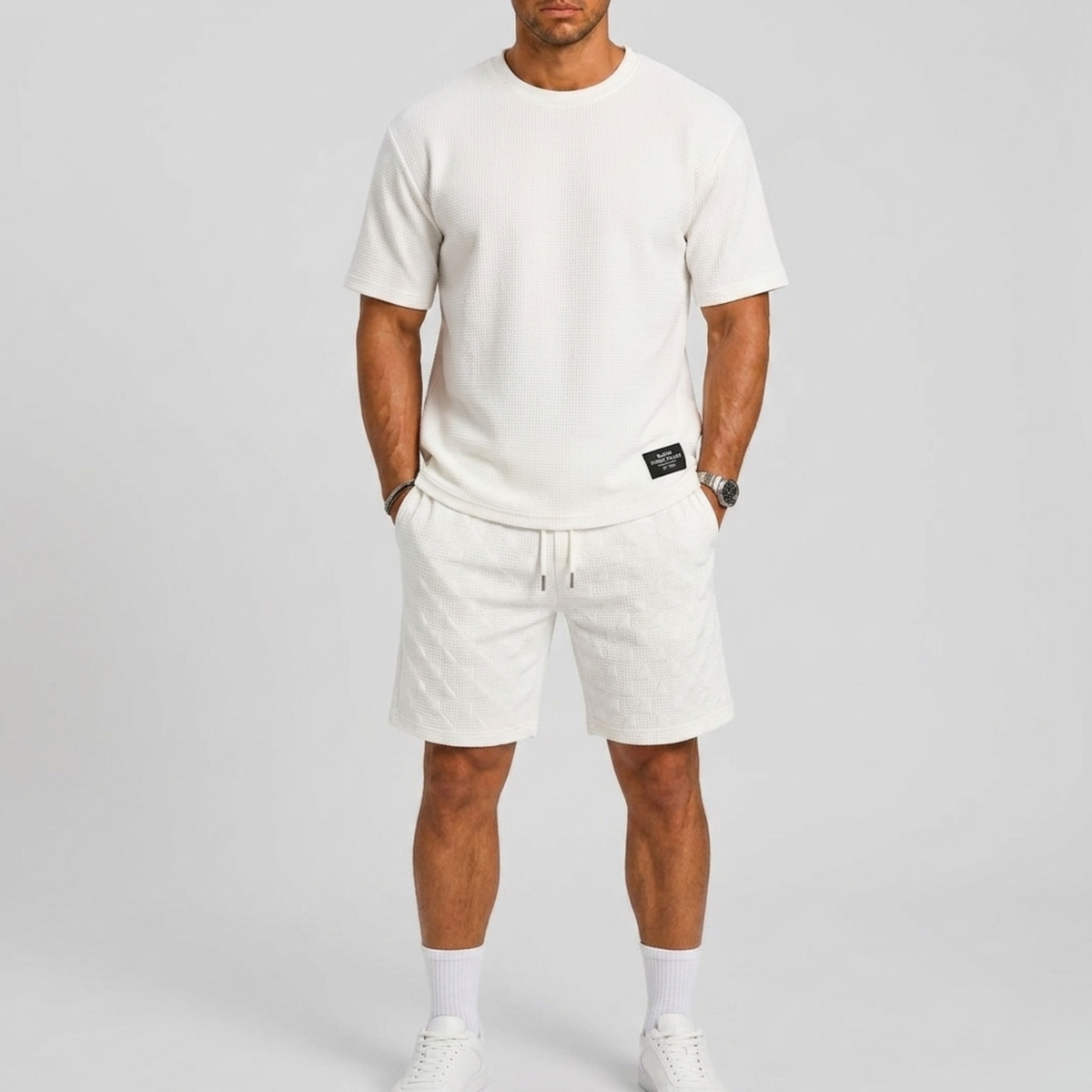 Filip – Męski sportowy zestaw letni z T-shirtem oversize i szortami