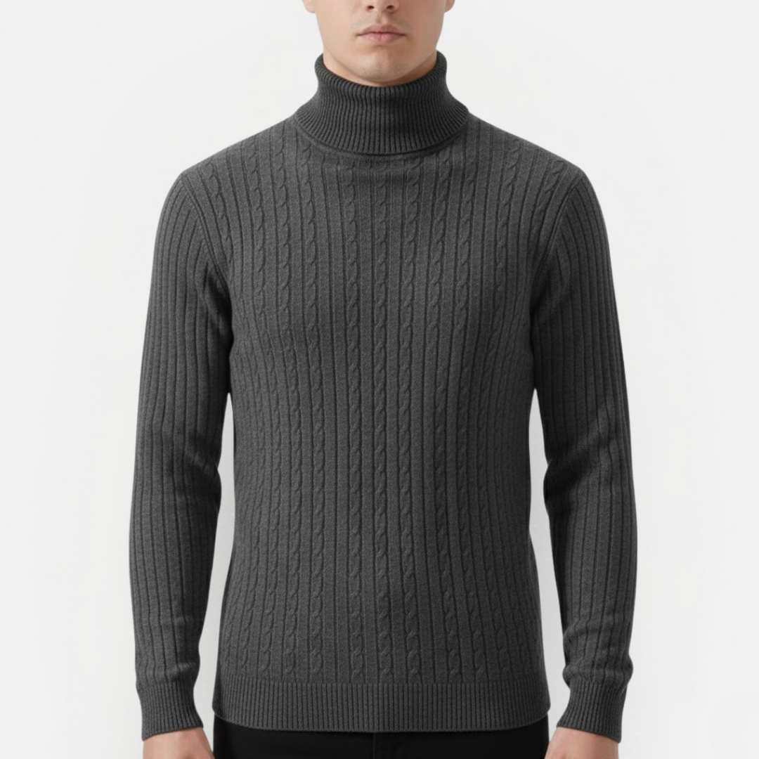 Męski lekki sweter z golfem