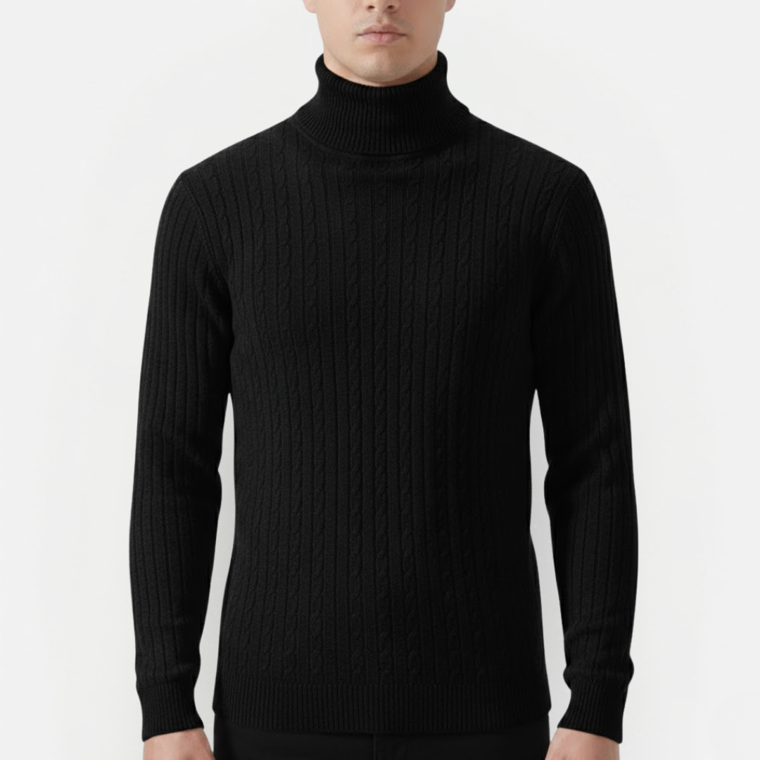Męski lekki sweter z golfem