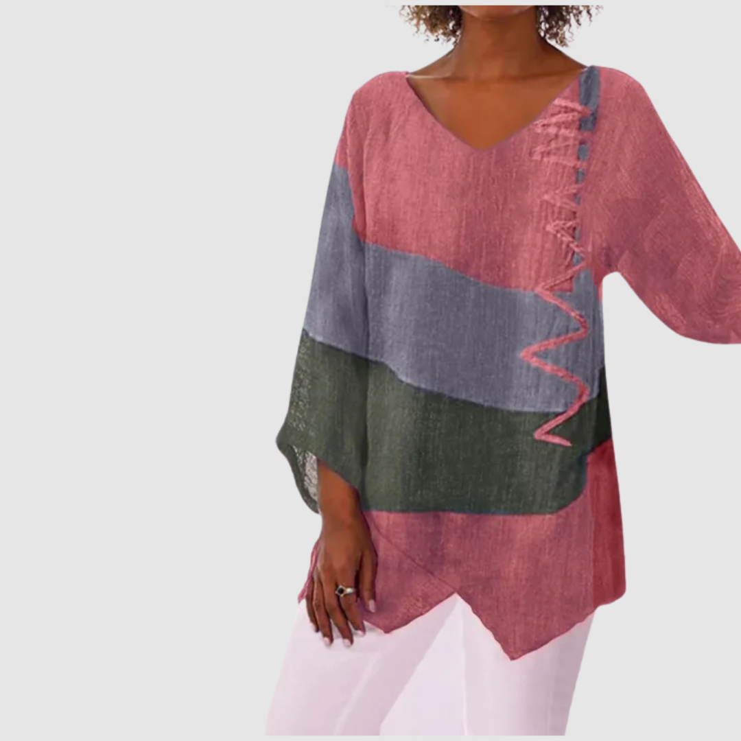 Lucie Claire – Sweter damski z dekoltem V