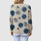 Meda – Damski sweter w kwiatowy wzór
