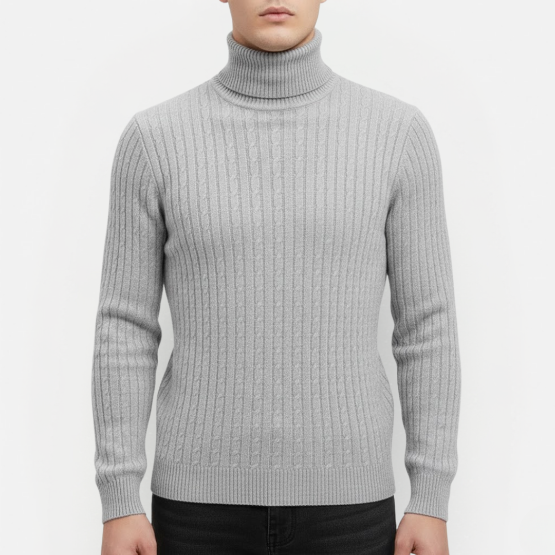 Męski lekki sweter z golfem