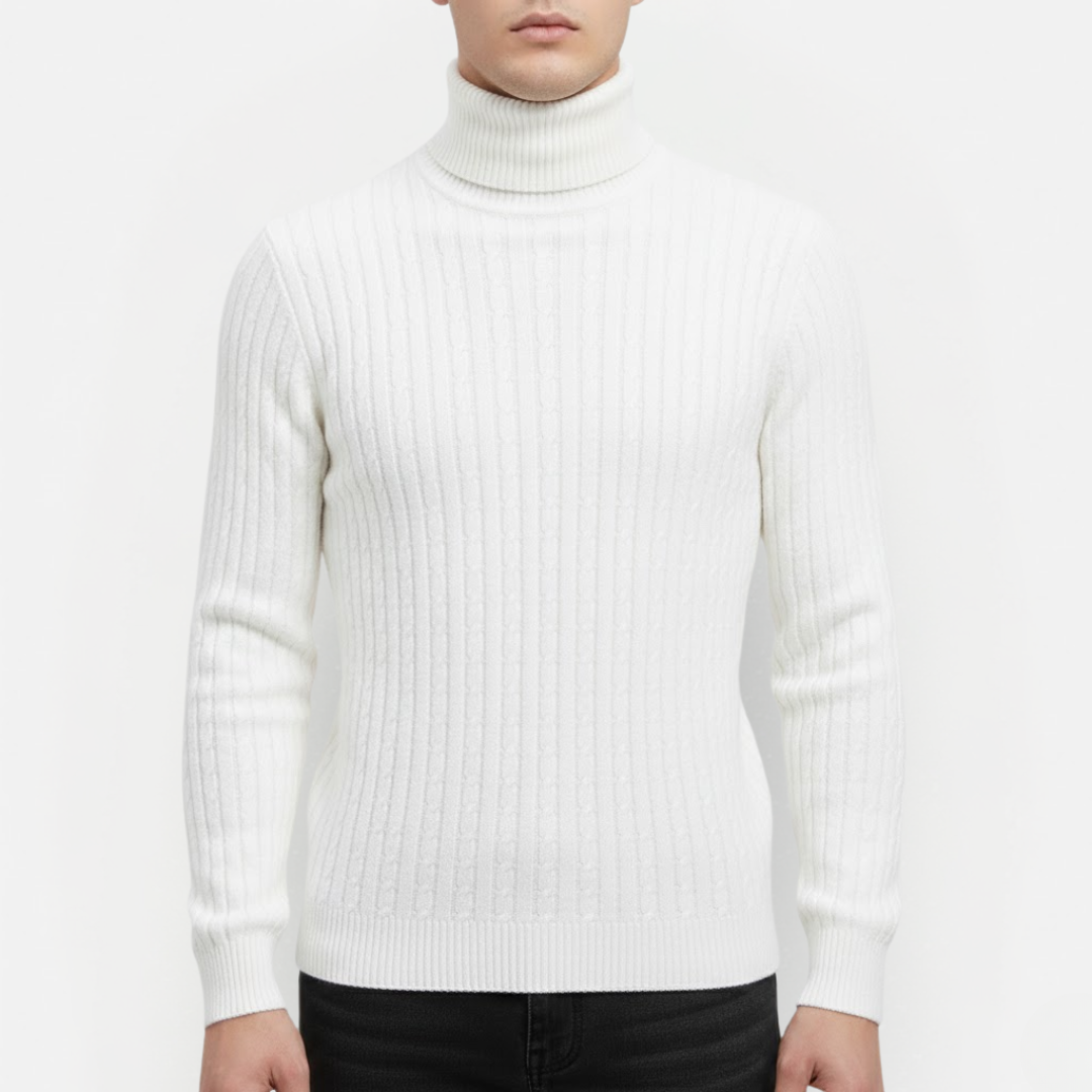 Męski lekki sweter z golfem