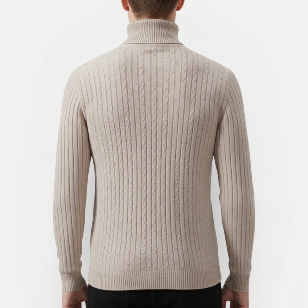 Męski lekki sweter z golfem