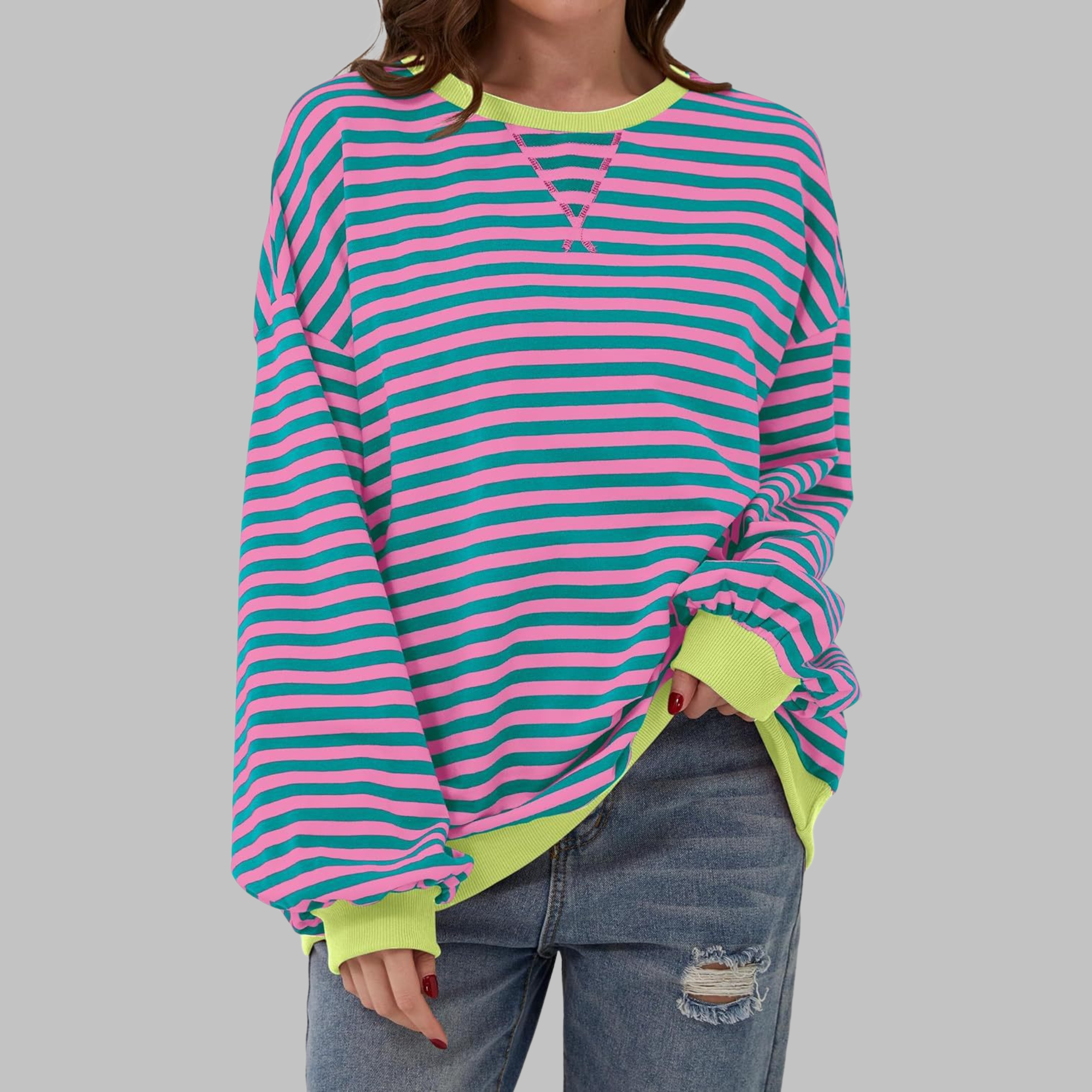 Sara – Bluza damska w paski z długim rękawem