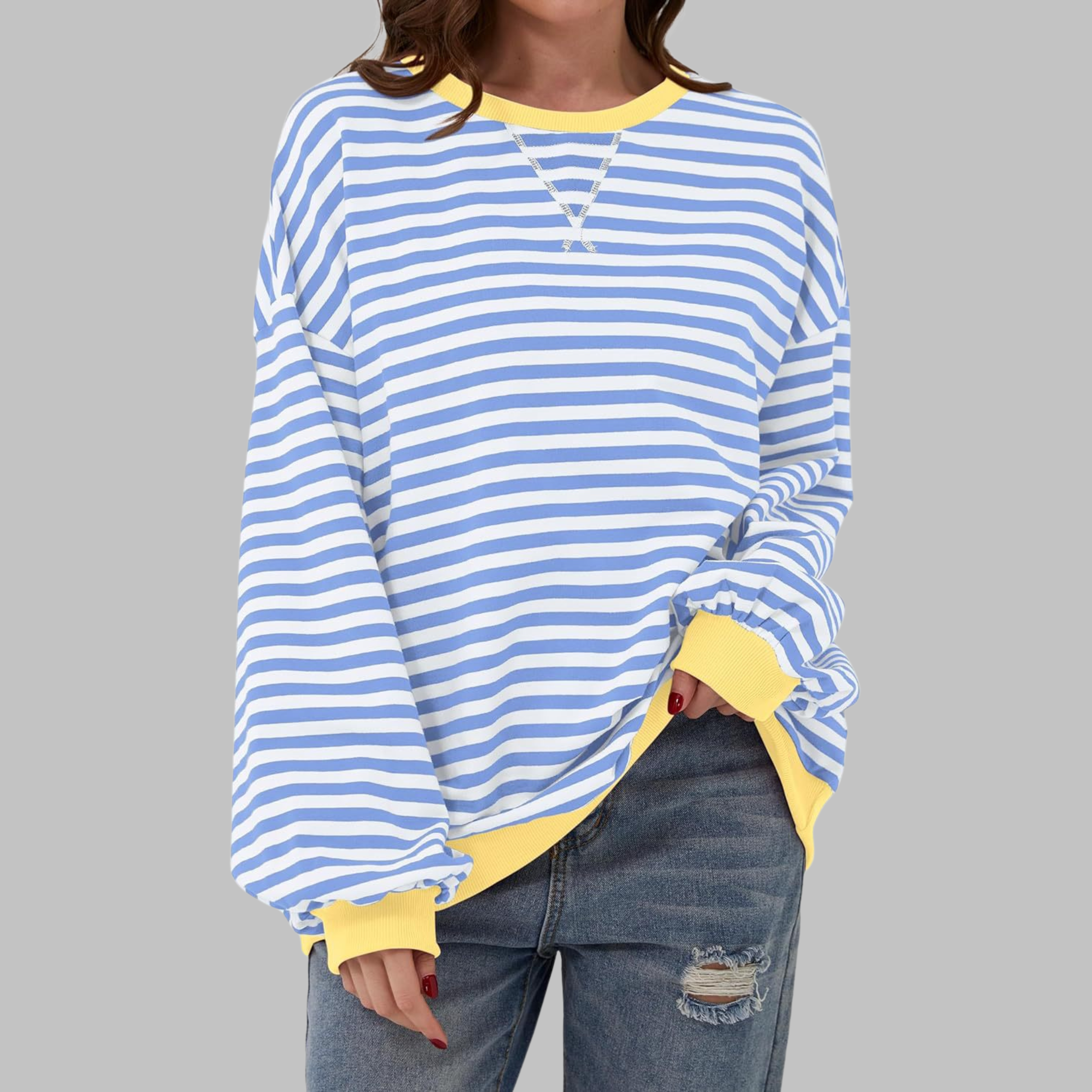 Sara – Bluza damska w paski z długim rękawem