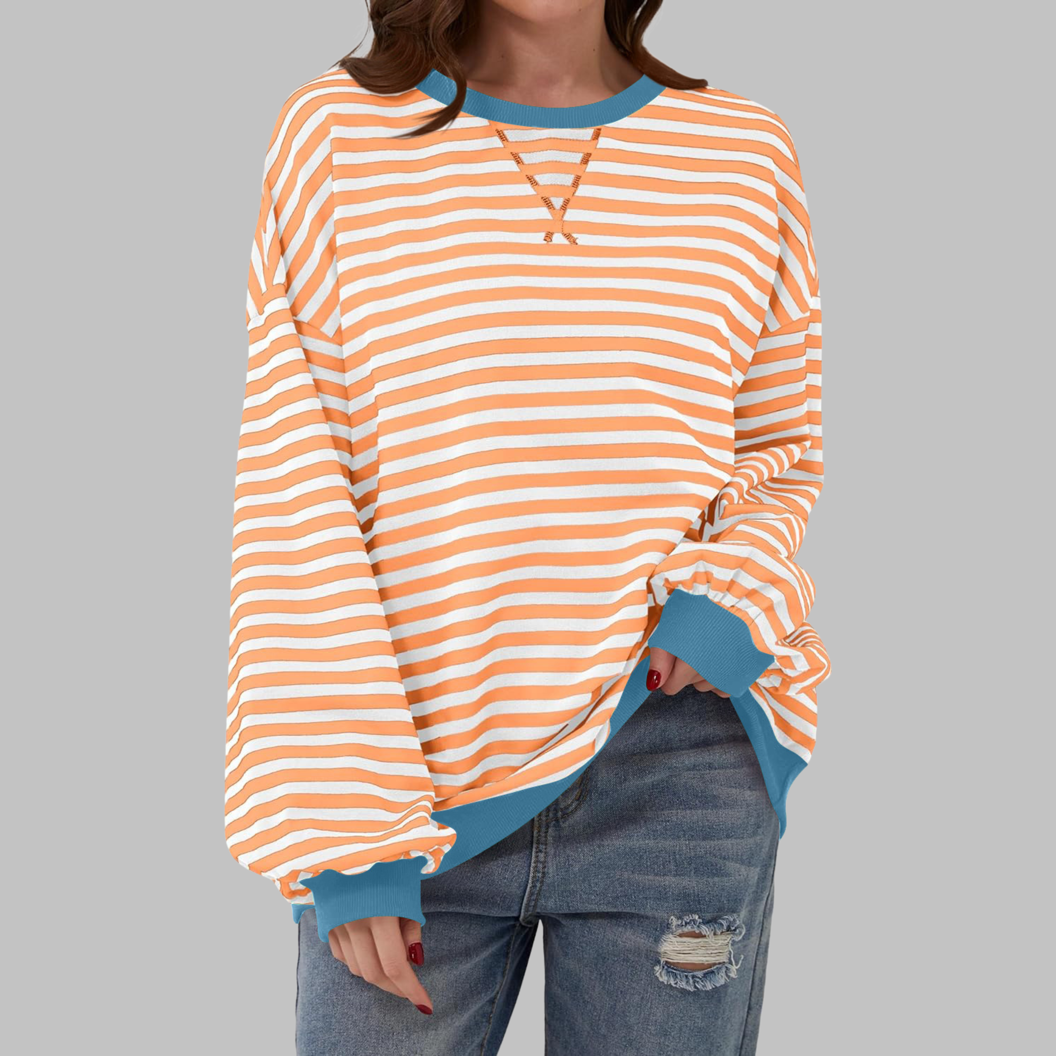 Sara – Bluza damska w paski z długim rękawem