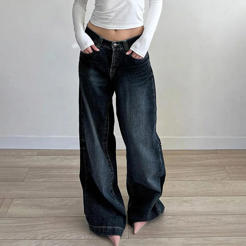 Nadia – Jeansy damskie baggy z niskim stanem