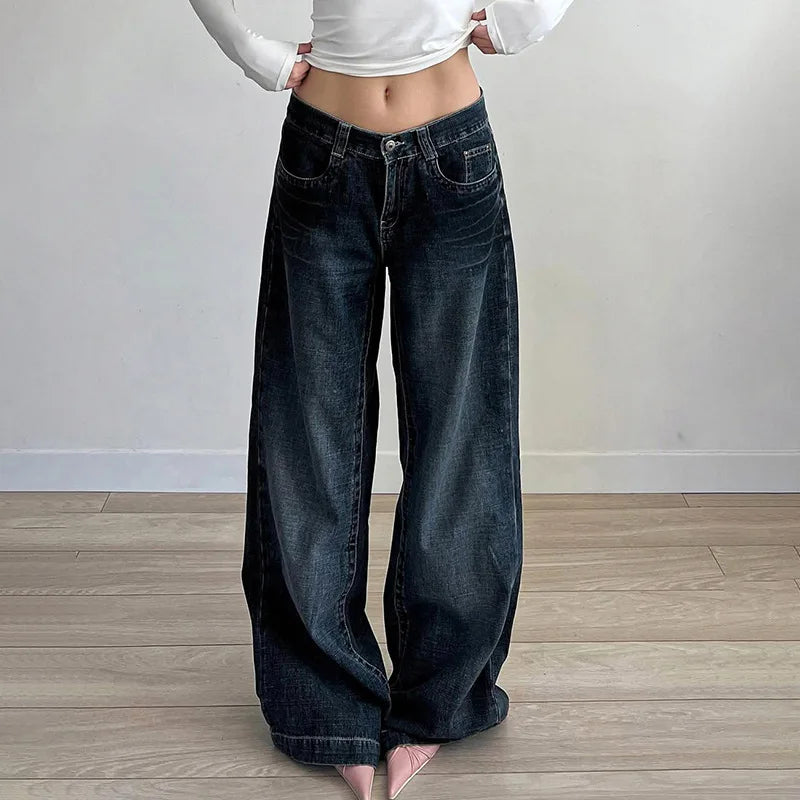 Nadia – Jeansy damskie baggy z niskim stanem