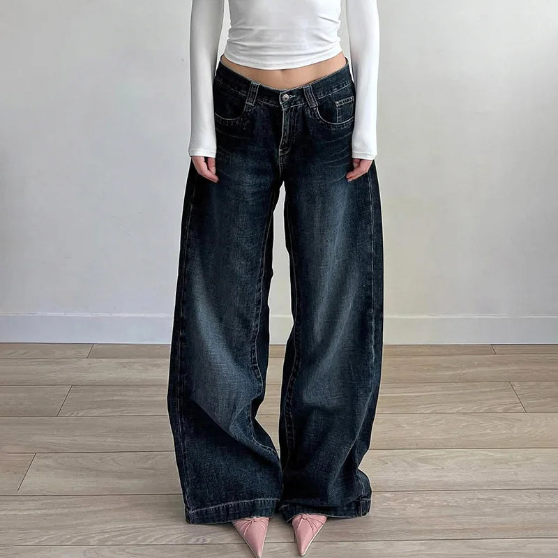 Nadia – Jeansy damskie baggy z niskim stanem