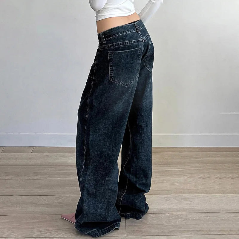 Nadia – Jeansy damskie baggy z niskim stanem