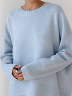Nicole – Sweter damski oversize z okrągłym dekoltem