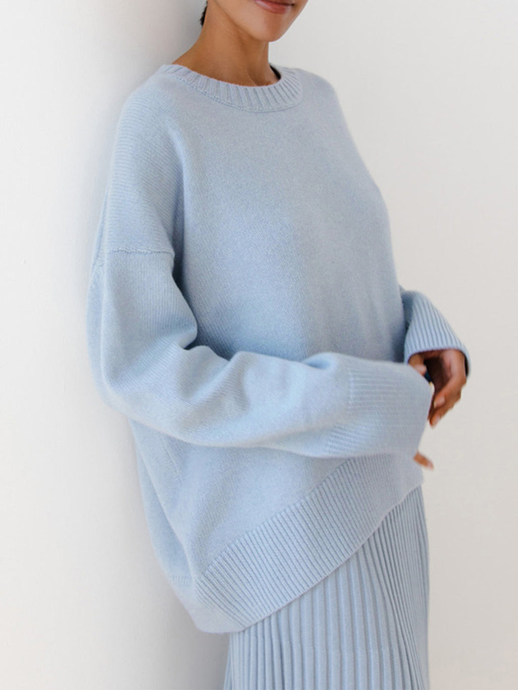 Nicole – Sweter damski oversize z okrągłym dekoltem