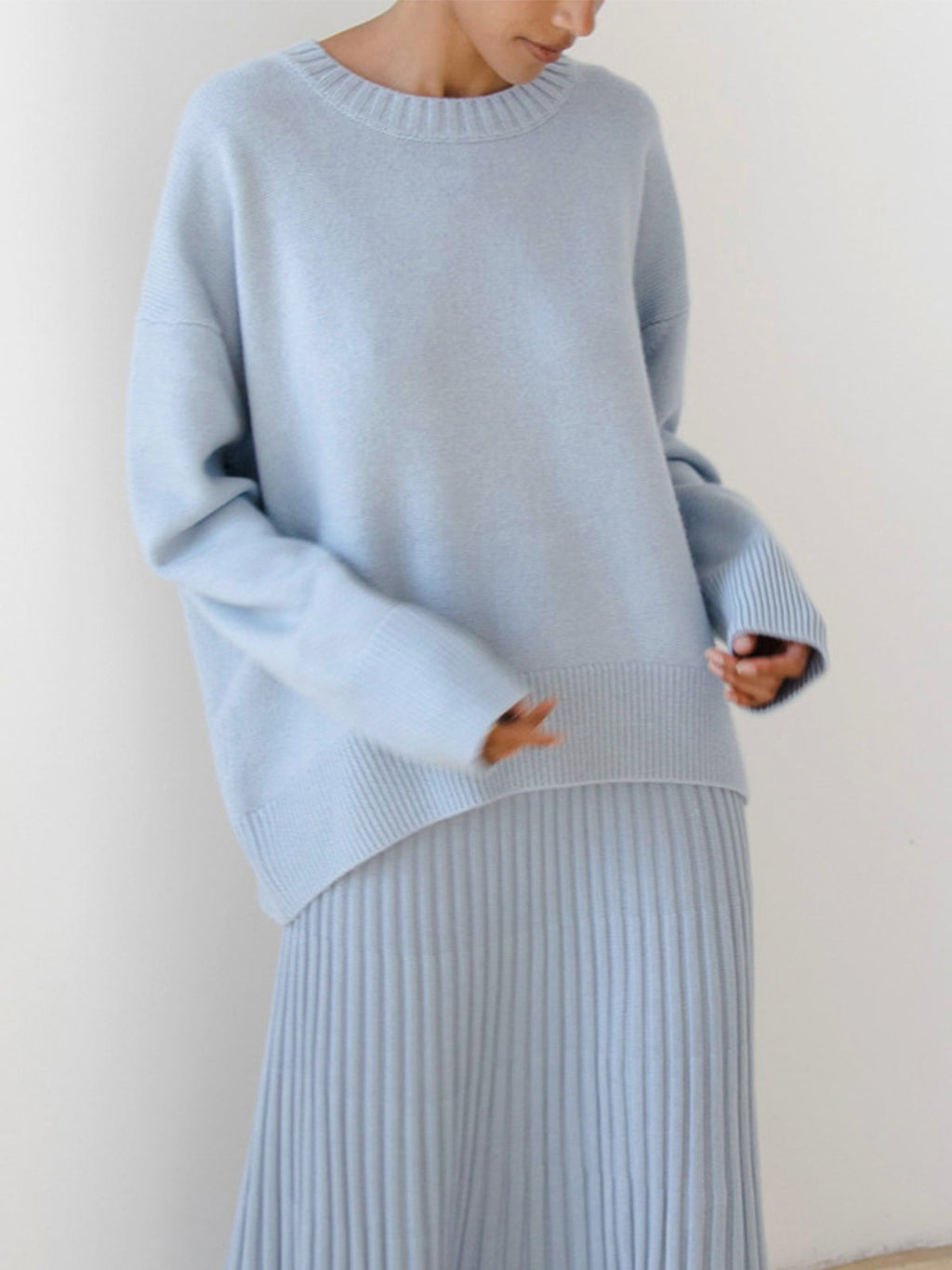 Nicole – Sweter damski oversize z okrągłym dekoltem