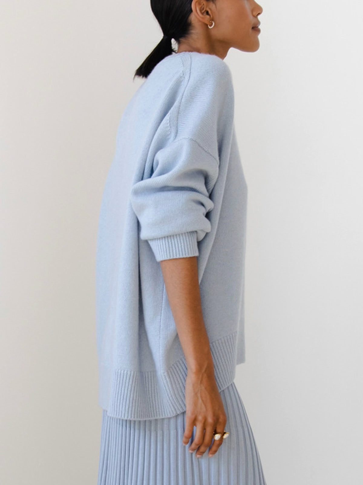Nicole – Sweter damski oversize z okrągłym dekoltem