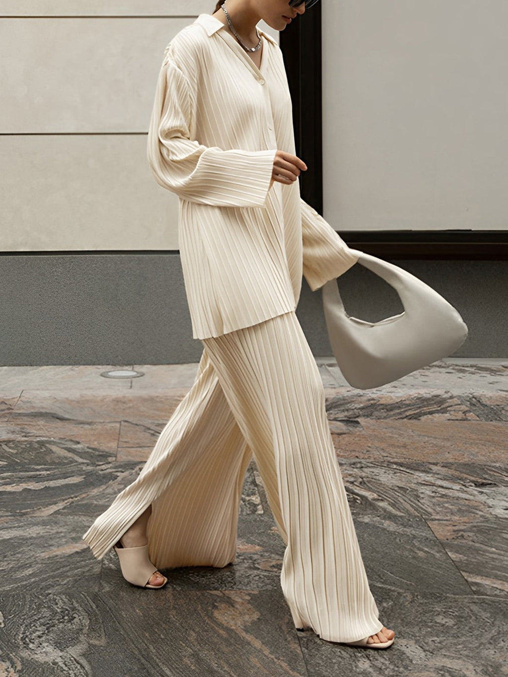 Camila – Plisowany komplet damski oversize