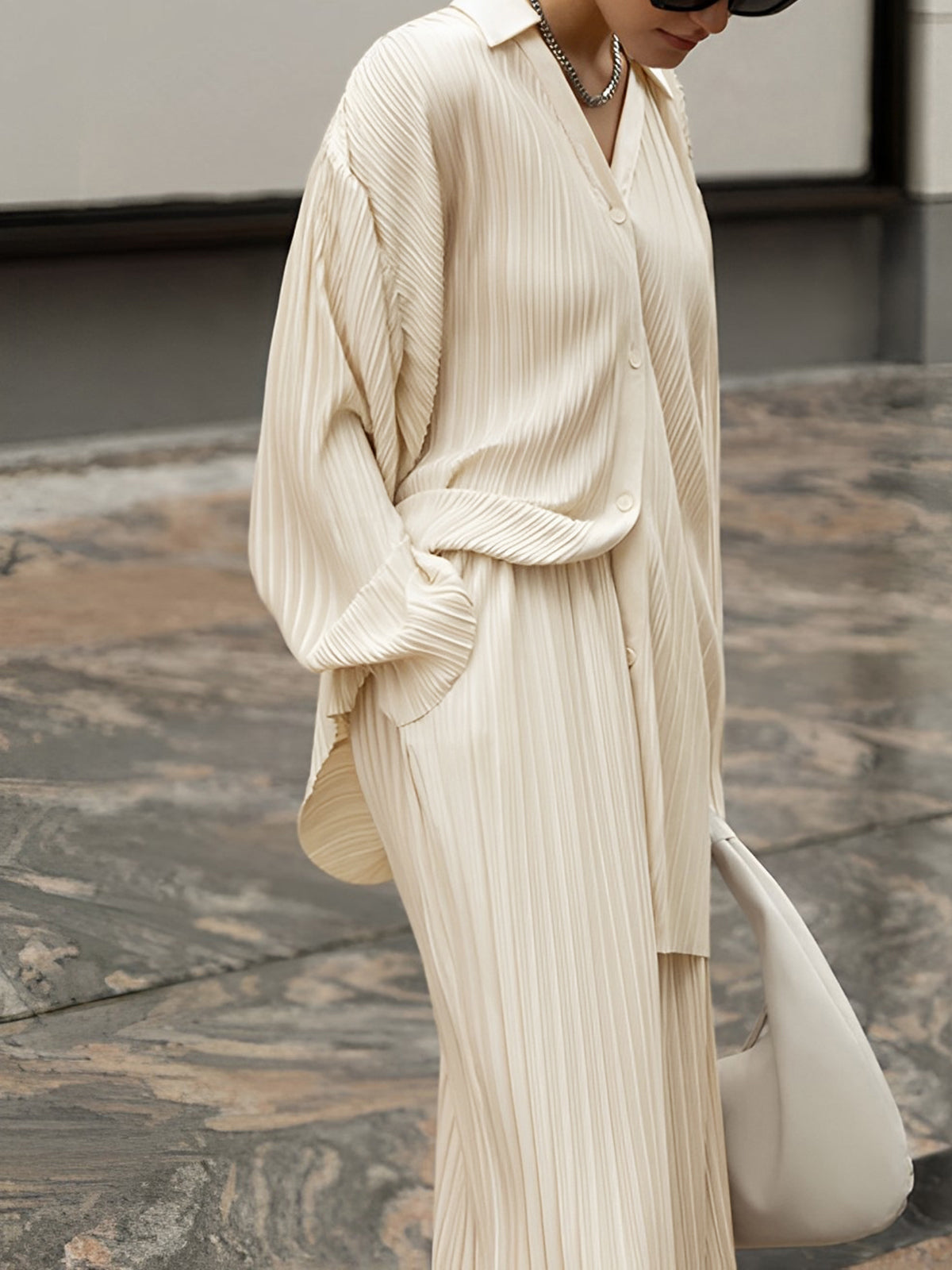 Camila – Plisowany komplet damski oversize