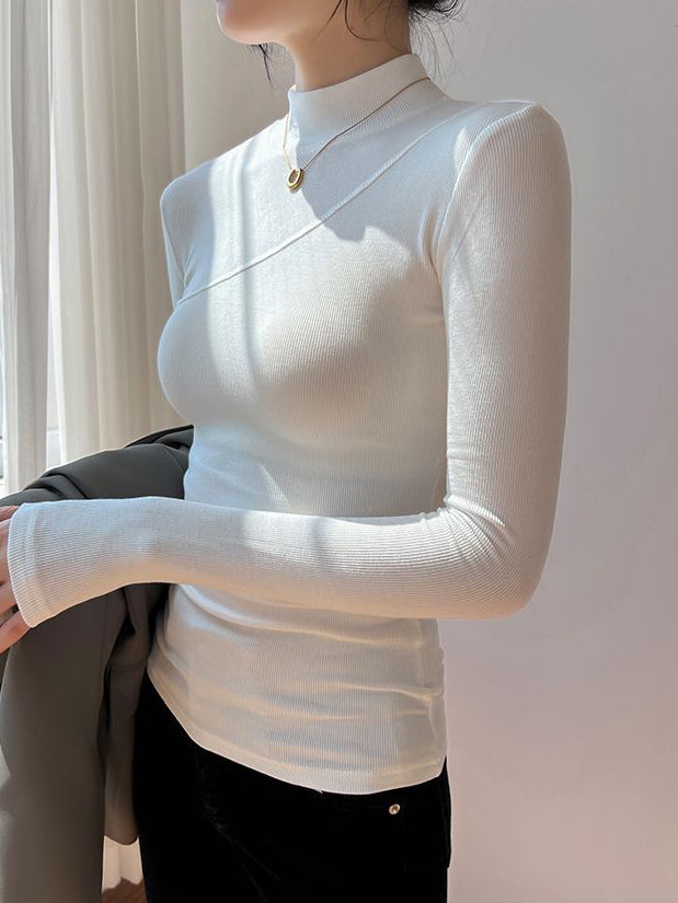 Nika – Dopasowany top damski ze stójką