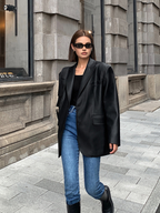 Sophia – Marynarka damska oversize o skórzanym wyglądzie