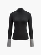 Sophia – Dopasowany sweter damski z kontrastowymi mankietami