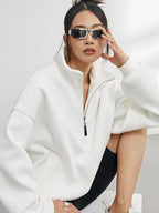 Nicole – Bluza damska oversize z kapturem i zamkiem pod szyją