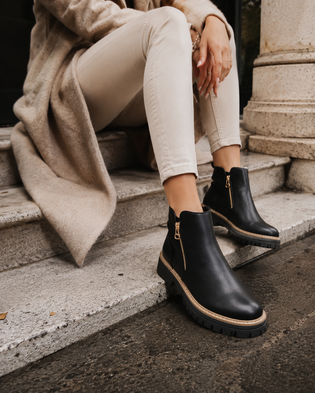 Katrina – Botines negros clásicos de mujer
