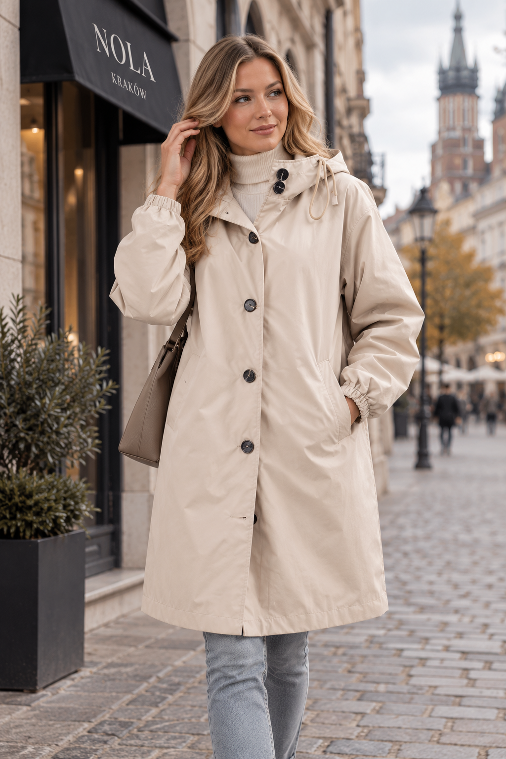 Lucie Elise – Kurtka damska oversize z kapturem