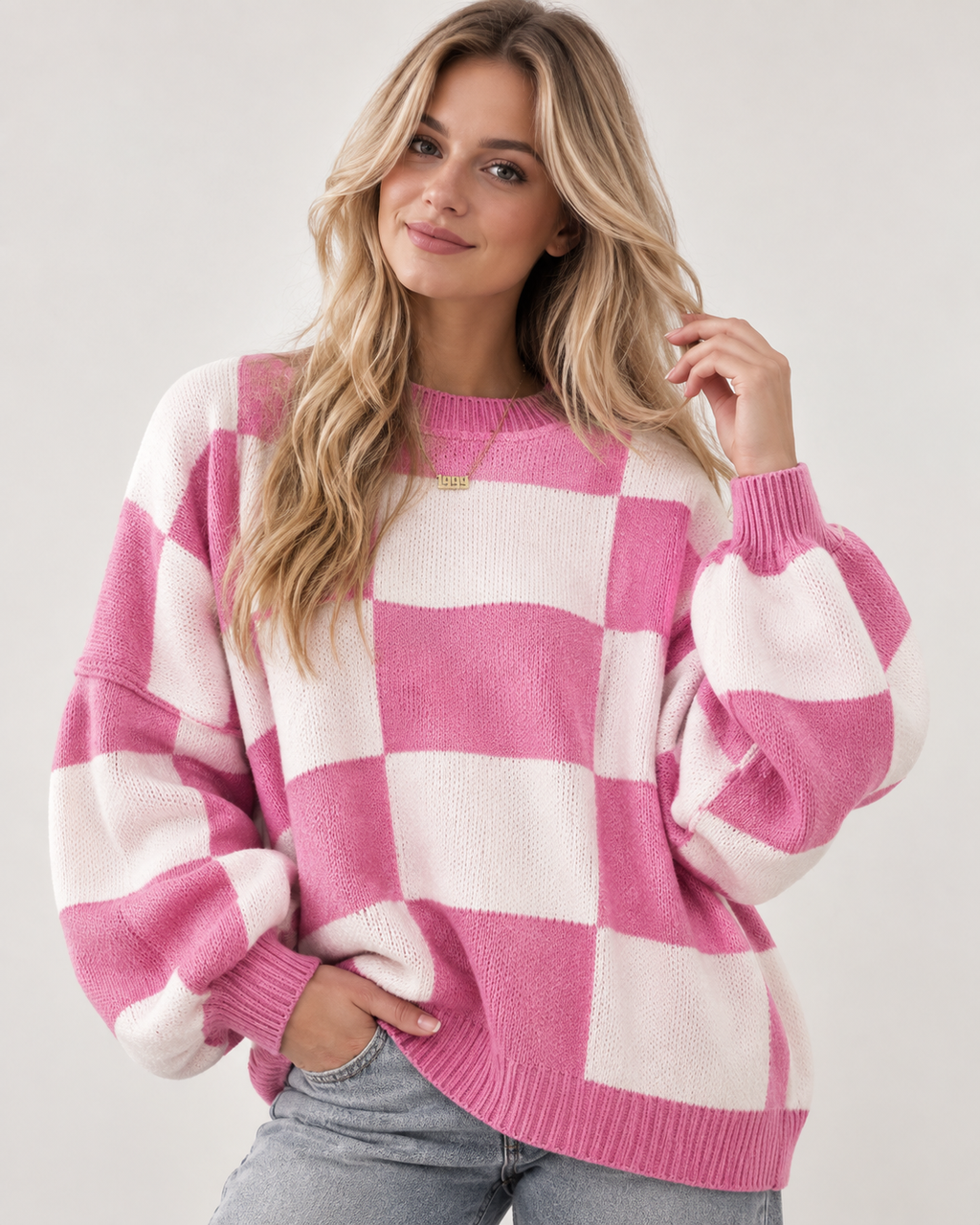 Sophia Marie – Jersey oversize de mujer de cuadros