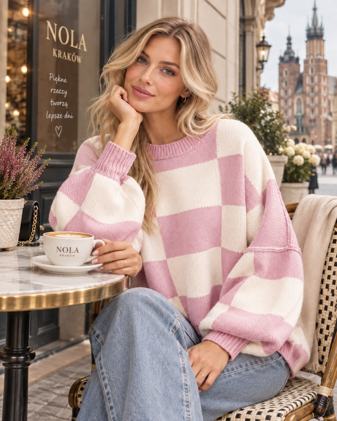 Sophia Marie – Jersey oversize de mujer de cuadros