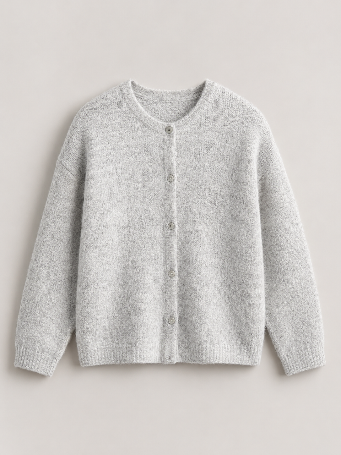 Nina – Kardigan damski zapinany na guziki z okrągłym dekoltem