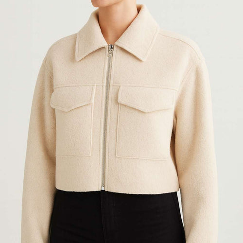Chaqueta corta gris de mujer