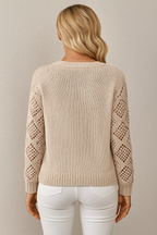 Glynice – Sweter damski z ażurowymi rękawami