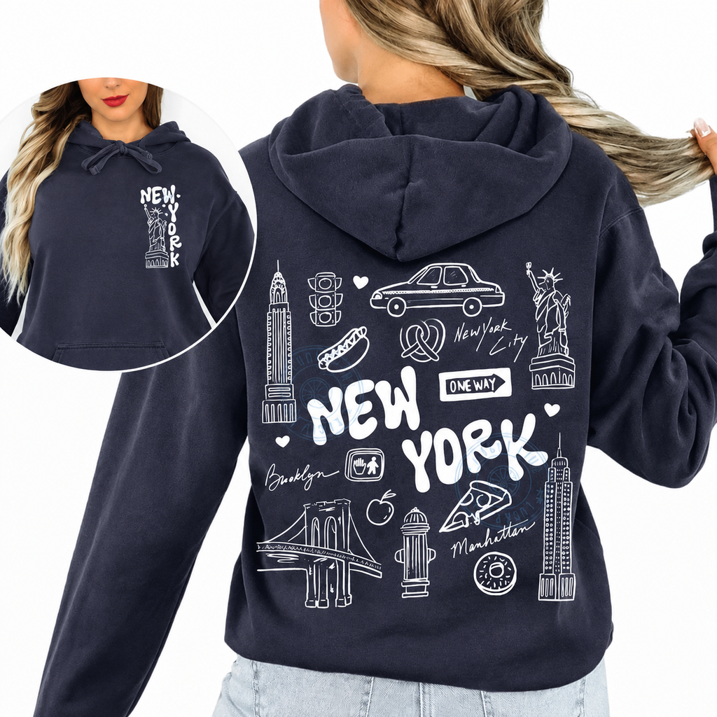 Nora – Bluza damska z nadrukiem inspirowanym Nowym Jorkiem