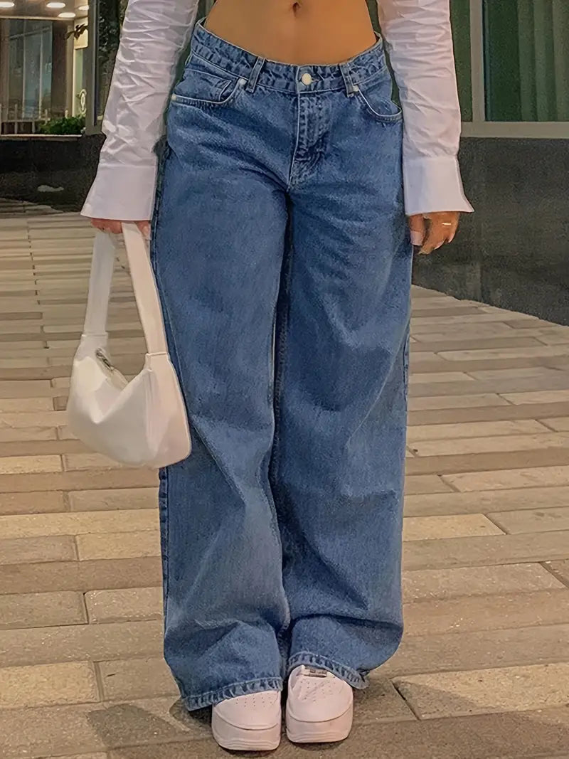 Mira – Jeansy damskie baggy z niskim stanem