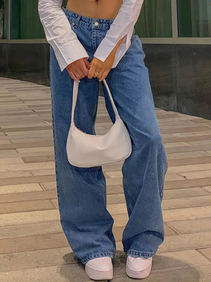 Mira – Jeansy damskie baggy z niskim stanem