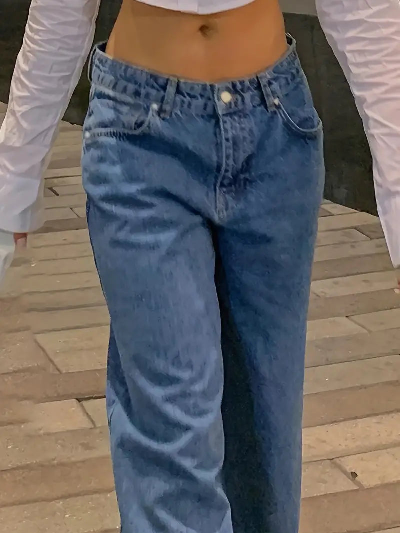 Mira – Jeansy damskie baggy z niskim stanem