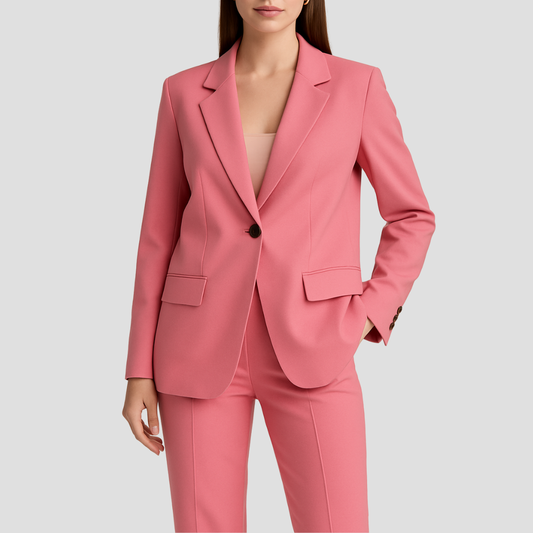 Laura – Elegancki komplet z długą marynarką i spodniami
